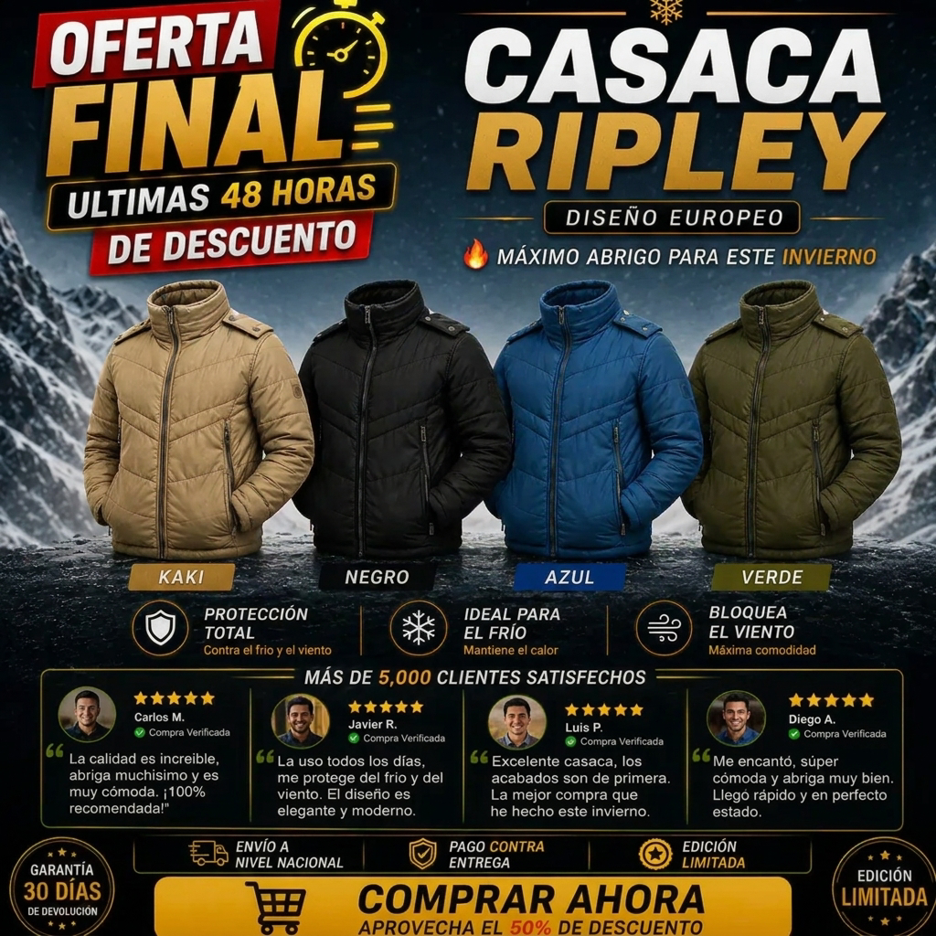 Casaca Ripley - Abrígate con estilo y diseño europeo